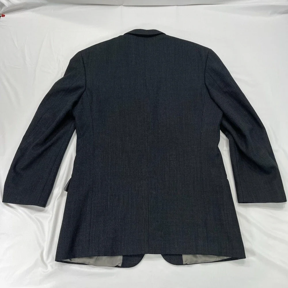Gianni‎ 100% Wool Blazer Suit Jacket Mens 44 Black 2-Button Sport Coat